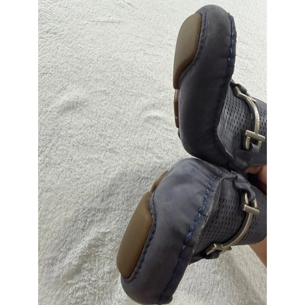 Cole Haan Mens Grandseries Blue Nubuck Leather Bit Driver Loafers size 8 1/2